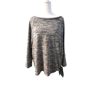 A.n.a a new approach boat neck quarter sleeve with adjustable tie waist size L